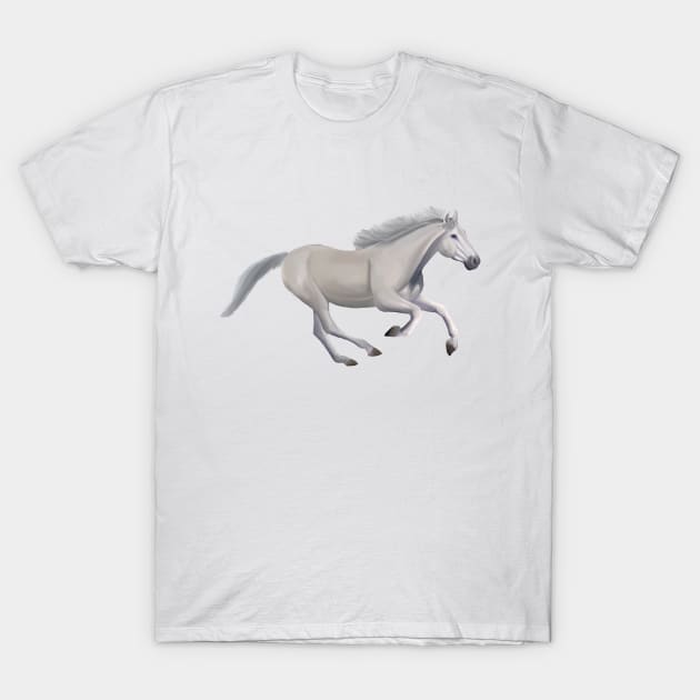 Grey horse T-Shirt by Shyflyer